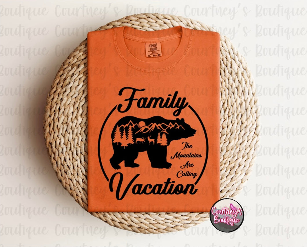 The Mountains Are Calling Family Vacation Tee