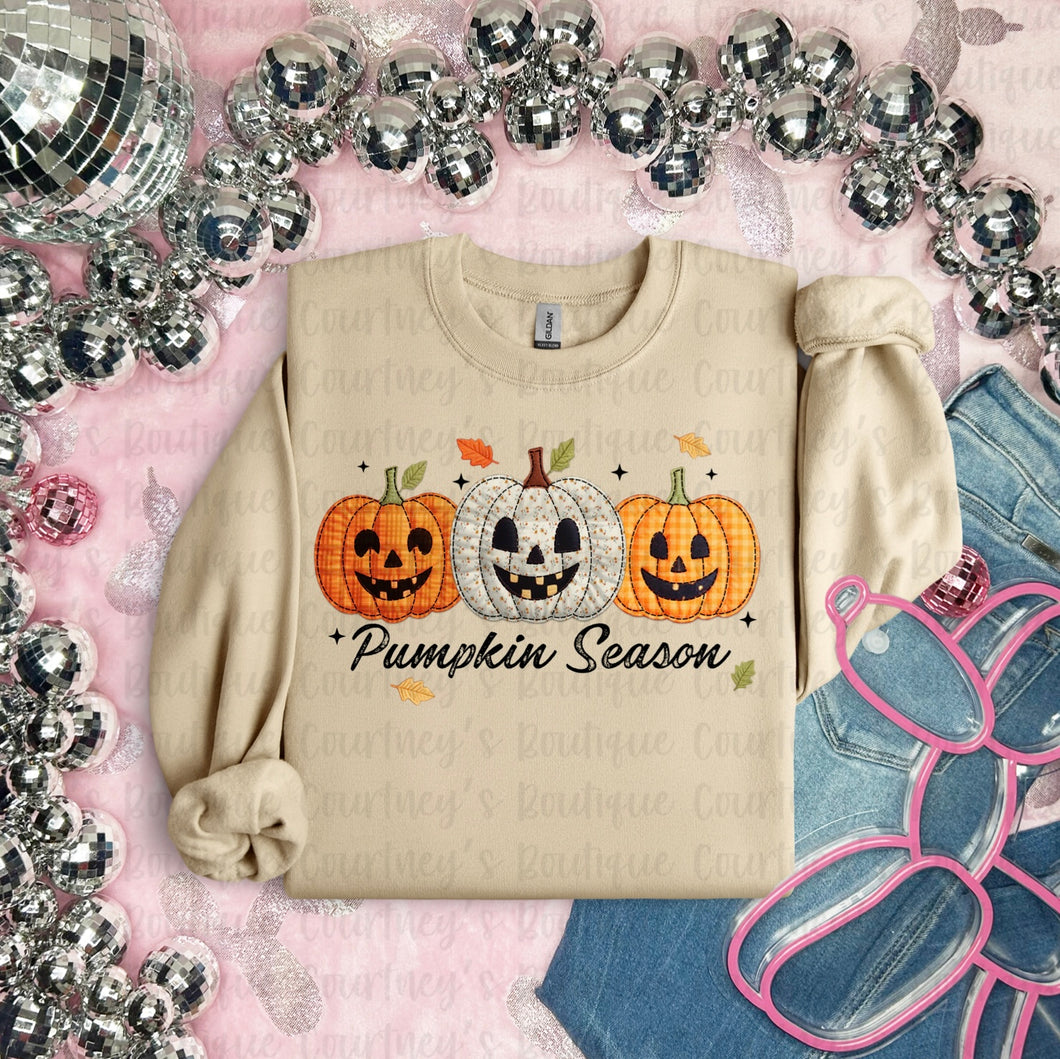 Patchwork Pumpkin Season Sweatshirt