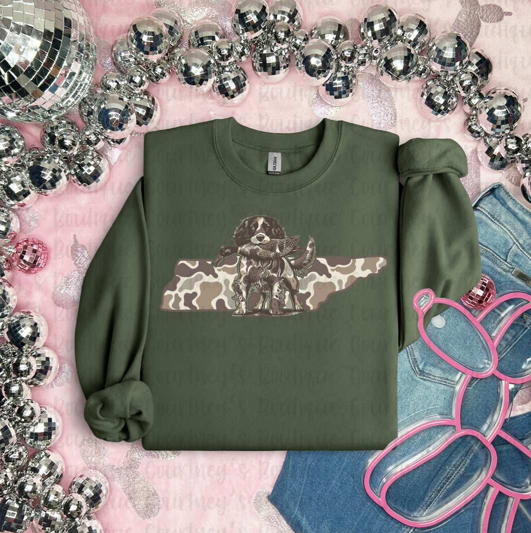 Camo Tennessee Hunting Dog Sweatshirt